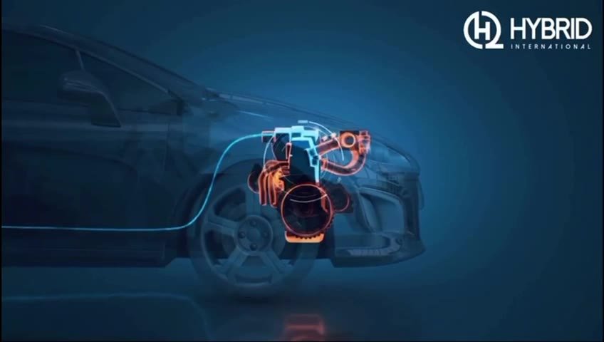 Motor recebendo o hidrogênio pela mangueira